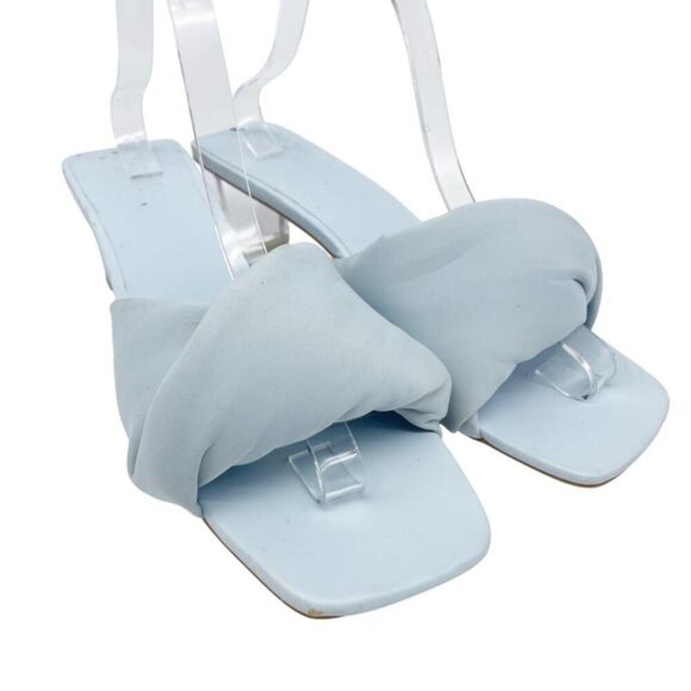 Open Edit Women Cleo 5 Baby Blue Clear Heeled Slide Sandals Size 11M - Picture 1 of 15